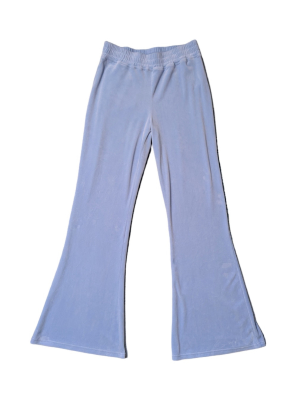 Hollister Ultra High-Rise Velour Flared Pants in Light Blue S
